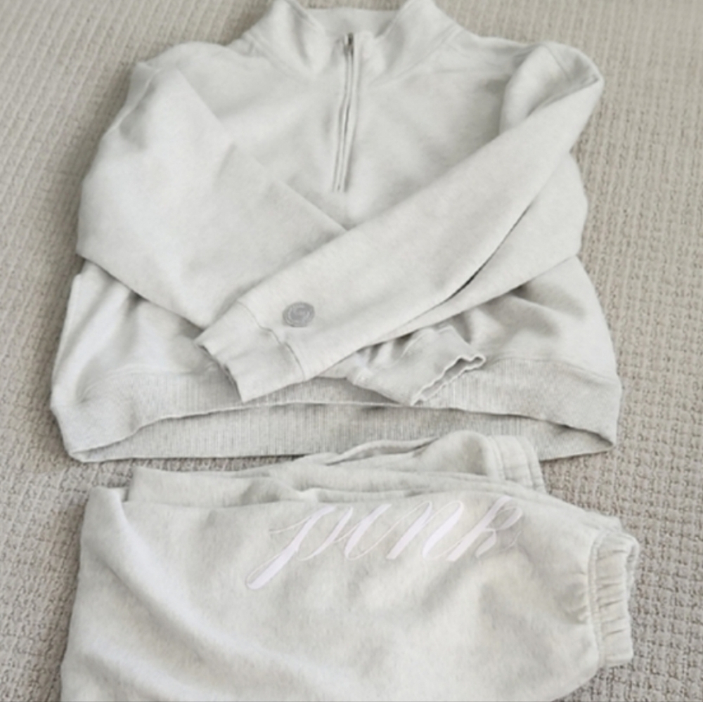 PINK Victoria's Secret Half Zip & Jogger Lounge Set
